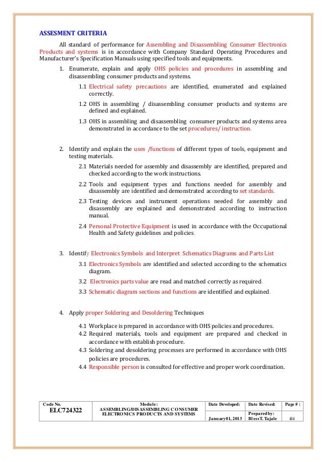 Competency based learning material assembling and ... schematic and wiring diagrams defined 