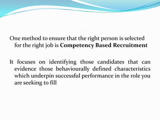 Competency based recruitment | PPTX | Resume Writing and Advice | Job ...