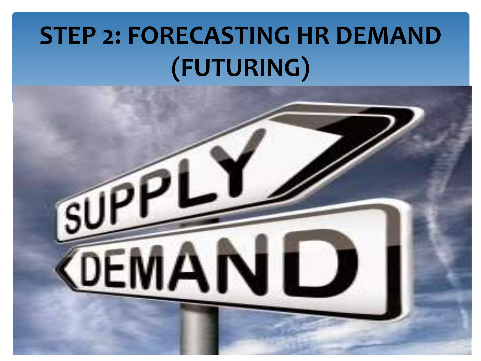 STEP 2: FORECASTING HR DEMAND
(FUTURING)
 