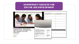 COMPETENCY TOOLKITS FOR
ON-THE-JOB DEVELOPMENT
 