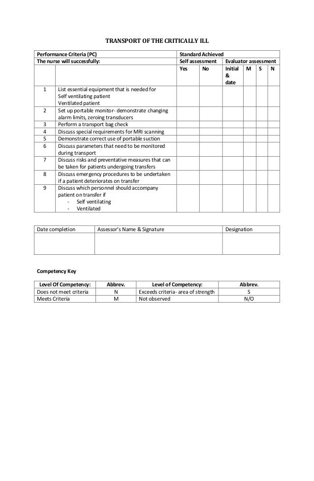 Competency checklist addl