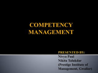 COMPETENCY
MANAGEMENT
 