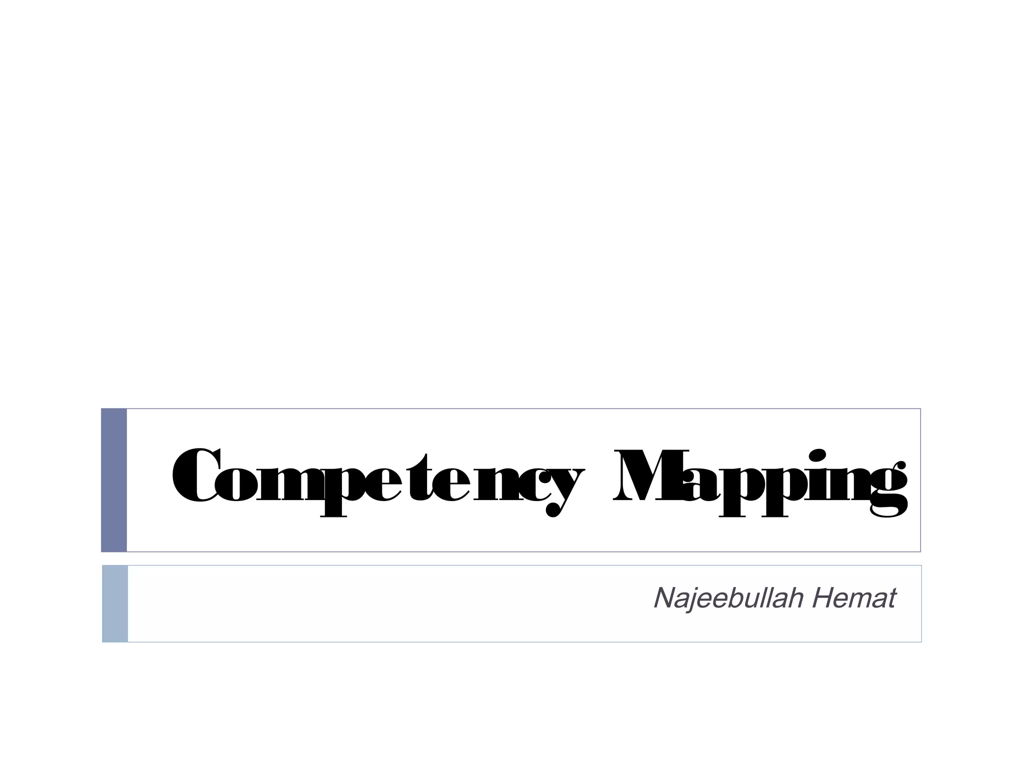 Competency Mapping 
Najeebullah Hemat 
 