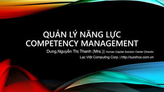 Competency Management - Quản lý năng lực