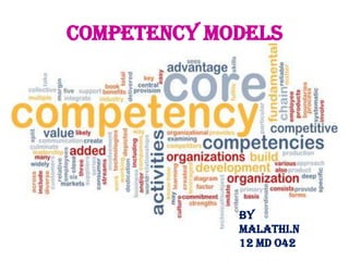 COMPETENCY MODELS

BY
MALATHI.N
12 MD O42

 