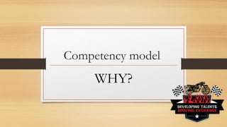 Competency model
WHY?
 
