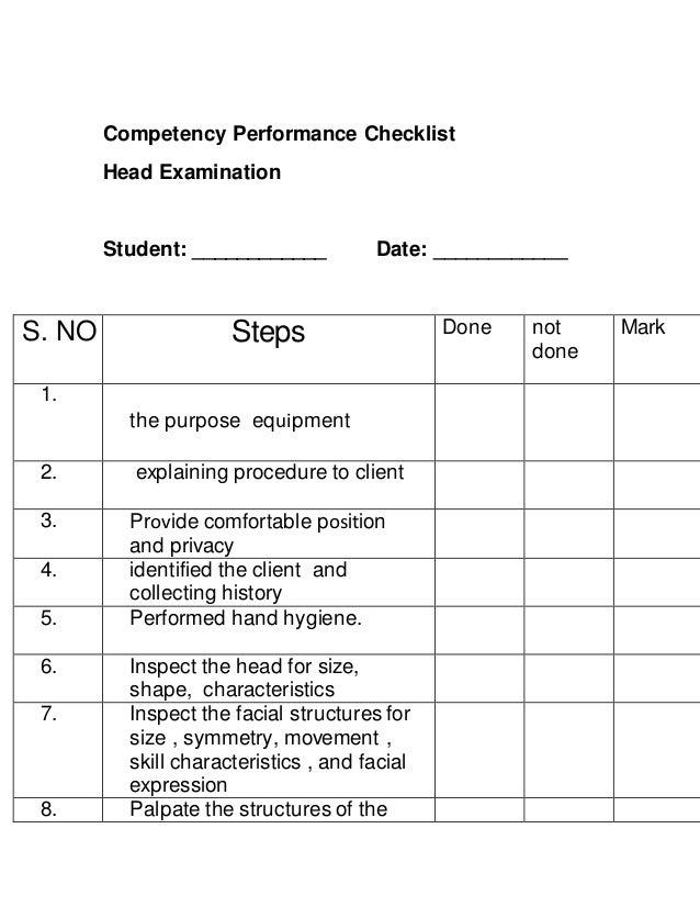 Handwashing Competency Form