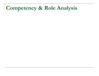 Competency & Role Analysis
 