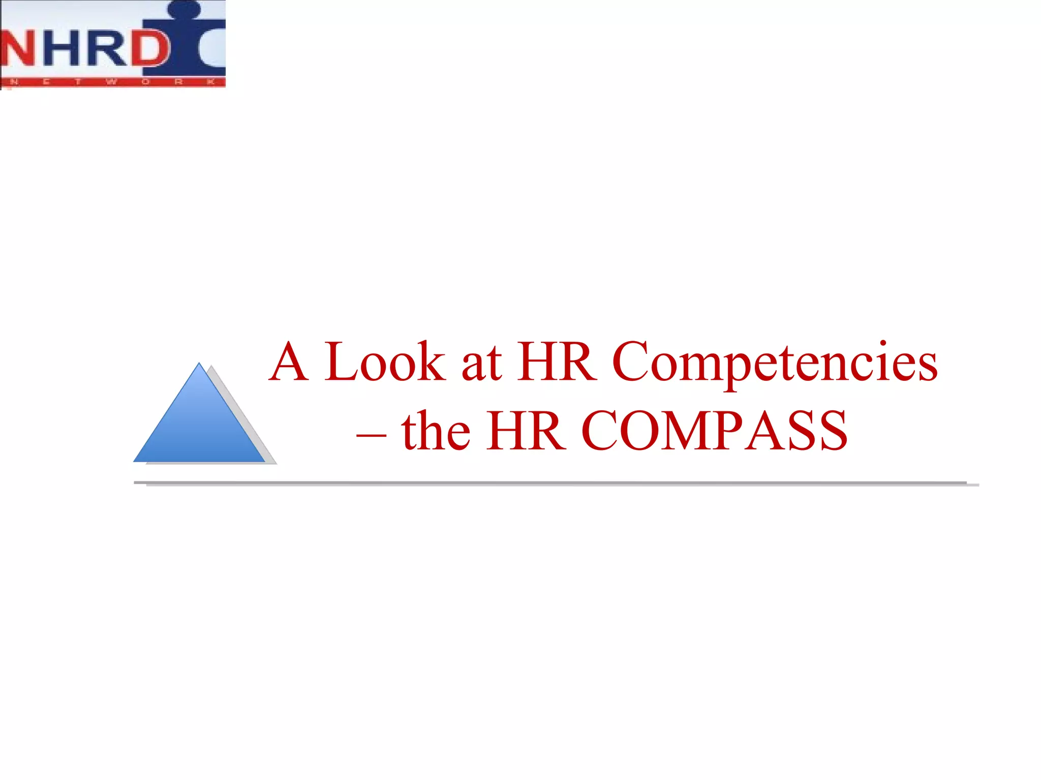 A Look at HR Competencies – the HR COMPASS 