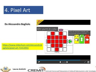 4. Pixel Art
https://www.slideshare.net/alessandrob
ogliolo/pixel-art-71413955
Da Alessandro Bogliolo
 