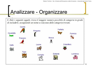 Roberto Trinchero – Dip. di Scienze dell’Educazione e della Formazione – Università degli studi di Torino 
92 
Analizzare - Organizzare 
 