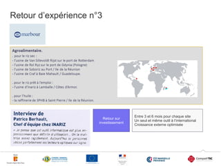 Retour d’expérience n°3

Nos clients témoignent :

Retour sur
investissement

Entre 3 et 6 mois pour chaque site
Un seul et même outil à l’international
Croissance externe optimisée

19

 