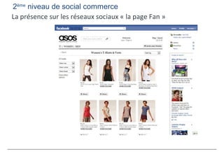 2ème
niveau de social commerce
La présence sur les réseaux sociaux « la page Fan »
 