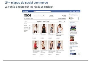 2ème
niveau de social commerce
La vente directe sur les réseaux sociaux
 