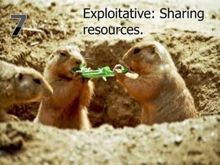 Exploitative: Sharing
resources.
 