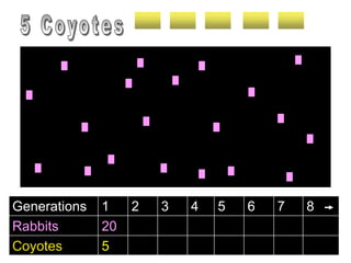 Generations 1 2 3 4 5 6 7 8
Rabbits 20
Coyotes 5
 