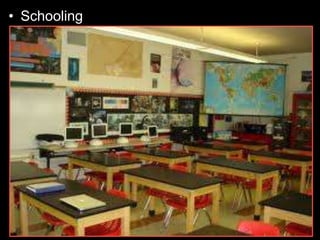 • Schooling
– Schools protect fish from enemies because there
is always safety in numbers. Predators find it
easier to chase down a fish when it is all alone,
than trying to single out a fish from a huge group.
 