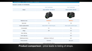 Product comparison - price leads to listing of shops.

 