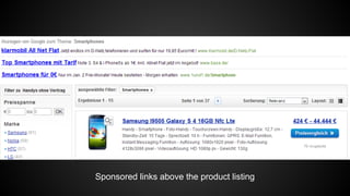 Sponsored links above the product listing

 