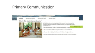 Primary Communication
 