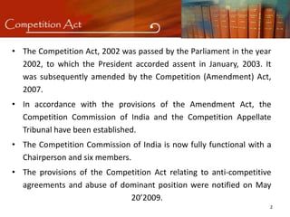Competition Committee Competition commission of india | PPTX