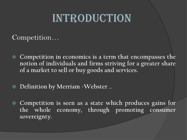 Competition In The Real World And Economic Analysis