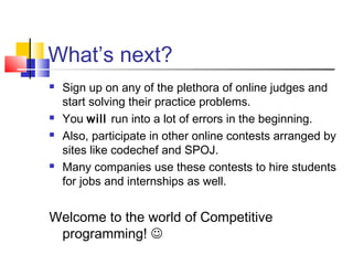 An introduction to Competitive Programming | PPT