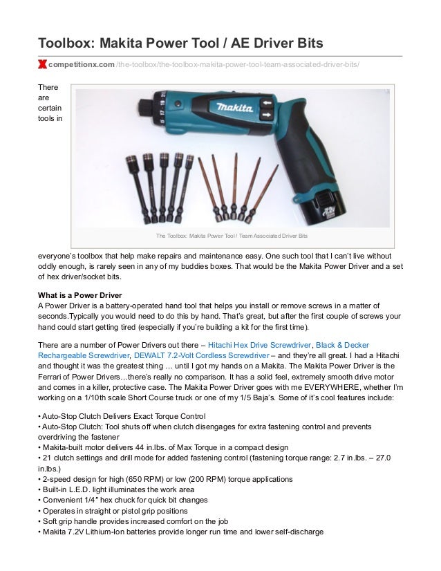 Competitionx Toolbox Makita Power Tool And Ae Driver Bits