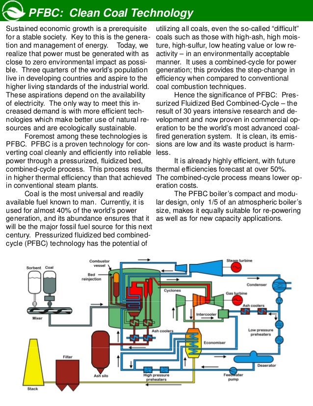 Competitive clean coal power utilizing pressurized fluidized bed comb…