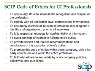 Competitive Intelligence And Business Ethics | PPT