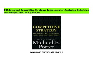 DOWNLOAD ON THE LAST PAGE !!!!
Download direct Competitive Strategy: Techniques for Analyzing Industries and Competitors Don't hesitate Click https://fubbookslocalcenter.blogspot.co.uk/?book=0684841487 Now nearing its 60th printing in English and translated into nineteen languages, Michael E. Porter's Competitive Strategy has transformed the theory, practice, and teaching of business strategy throughout the world. Electrifying in its simplicity -- like all great breakthroughs -- Porter's analysis of industries captures the complexity of industry competition in five underlying forces. Porter introduces one of the most powerful competitive tools yet developed: his three generic strategies -- lowest cost, differentiation, and focus -- which bring structure to the task of strategic positioning. He shows how competitive advantage can be defined in terms of relative cost and relative prices, thus linking it directly to profitability, and presents a whole new perspective on how profit is created and divided. In the almost two decades since publication, Porter's framework for predicting competitor behavior has transformed the way in which companies look at their rivals and has given rise to the new discipline of competitor assessment. More than a million managers in both large and small companies, investment analysts, consultants, students, and scholars throughout the world have internalized Porter's ideas and applied them to assess industries, understand competitors,, and choose competitive positions. The ideas in the book address the underlying fundamentals of competition in a way that is independent of the specifics of the ways companies go about competing. Competitive Strategy has filled a void in management thinking. It provides an enduring foundation and grounding point on which all subsequent work can be built. By bringing a disciplined structure to the question of how firms achieve superior profitability, Porter's rich frameworks and deep insights comprise a sophisticated view of competition unsurpassed in the last quarter-century.
Download Online PDF Competitive Strategy: Techniques for Analyzing Industries and Competitors, Read PDF Competitive Strategy: Techniques for Analyzing Industries and Competitors, Read Full PDF Competitive Strategy: Techniques for Analyzing Industries and Competitors, Download PDF and EPUB Competitive Strategy: Techniques for Analyzing Industries and Competitors, Download PDF ePub Mobi Competitive Strategy: Techniques for Analyzing Industries and Competitors, Downloading PDF Competitive Strategy: Techniques for Analyzing Industries and Competitors, Read Book PDF Competitive Strategy: Techniques for Analyzing Industries and Competitors, Read online Competitive Strategy: Techniques for Analyzing Industries and Competitors, Download Competitive Strategy: Techniques for Analyzing Industries and Competitors pdf, Read epub Competitive Strategy: Techniques for Analyzing Industries and Competitors, Download pdf Competitive Strategy: Techniques for Analyzing Industries and Competitors, Download ebook Competitive Strategy: Techniques for Analyzing Industries and Competitors, Download pdf Competitive Strategy: Techniques for Analyzing Industries and Competitors, Competitive Strategy: Techniques for Analyzing Industries and Competitors Online Read Best Book Online Competitive Strategy: Techniques for Analyzing Industries and Competitors, Download Online Competitive Strategy: Techniques for Analyzing Industries and Competitors Book, Read Online Competitive Strategy: Techniques for Analyzing Industries and Competitors E-Books, Download Competitive Strategy: Techniques for Analyzing Industries and Competitors Online, Download Best Book Competitive Strategy: Techniques for Analyzing Industries and Competitors Online, Download Competitive Strategy: Techniques for Analyzing Industries and Competitors Books Online Download Competitive Strategy: Techniques for Analyzing Industries and Competitors Full Collection, Read Competitive Strategy:
Techniques for Analyzing Industries and Competitors Book, Download Competitive Strategy: Techniques for Analyzing Industries and Competitors Ebook Competitive Strategy: Techniques for Analyzing Industries and Competitors PDF Read online, Competitive Strategy: Techniques for Analyzing Industries and Competitors pdf Download online, Competitive Strategy: Techniques for Analyzing Industries and Competitors Download, Download Competitive Strategy: Techniques for Analyzing Industries and Competitors Full PDF, Download Competitive Strategy: Techniques for Analyzing Industries and Competitors PDF Online, Download Competitive Strategy: Techniques for Analyzing Industries and Competitors Books Online, Download Competitive Strategy: Techniques for Analyzing Industries and Competitors Full Popular PDF, PDF Competitive Strategy: Techniques for Analyzing Industries and Competitors Read Book PDF Competitive Strategy: Techniques for Analyzing Industries and Competitors, Read online PDF Competitive Strategy: Techniques for Analyzing Industries and Competitors, Read Best Book Competitive Strategy: Techniques for Analyzing Industries and Competitors, Download PDF Competitive Strategy: Techniques for Analyzing Industries and Competitors Collection, Download PDF Competitive Strategy: Techniques for Analyzing Industries and Competitors Full Online, Download Best Book Online Competitive Strategy: Techniques for Analyzing Industries and Competitors, Download Competitive Strategy: Techniques for Analyzing Industries and Competitors PDF files, Download PDF Free sample Competitive Strategy: Techniques for Analyzing Industries and Competitors, Read PDF Competitive Strategy: Techniques for Analyzing Industries and Competitors Free access, Download Competitive Strategy: Techniques for Analyzing Industries and Competitors cheapest, Read Competitive Strategy: Techniques for Analyzing Industries and Competitors Free acces unlimited
Pdf download Competitive Strategy: Techniques for Analyzing Industries
and Competitors on any device
 
