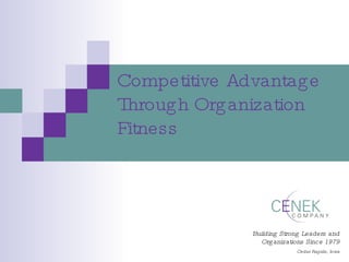 Competitive Advantage Through Organization Fitness Building Strong Leaders and Organizations Since 1979 Cedar Rapids, Iowa 