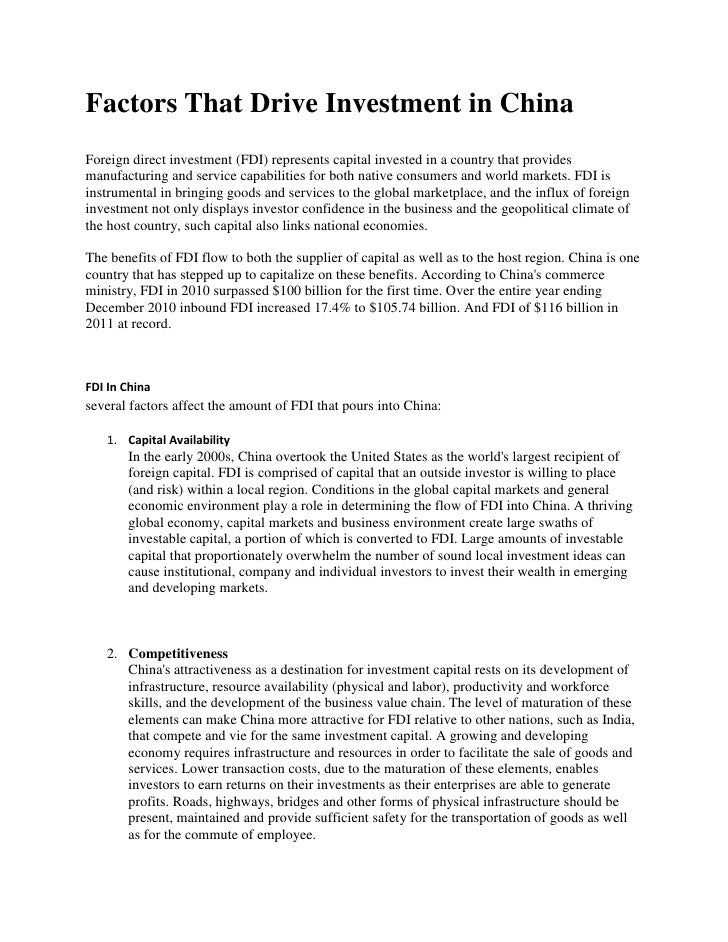 Competitive advantage of china