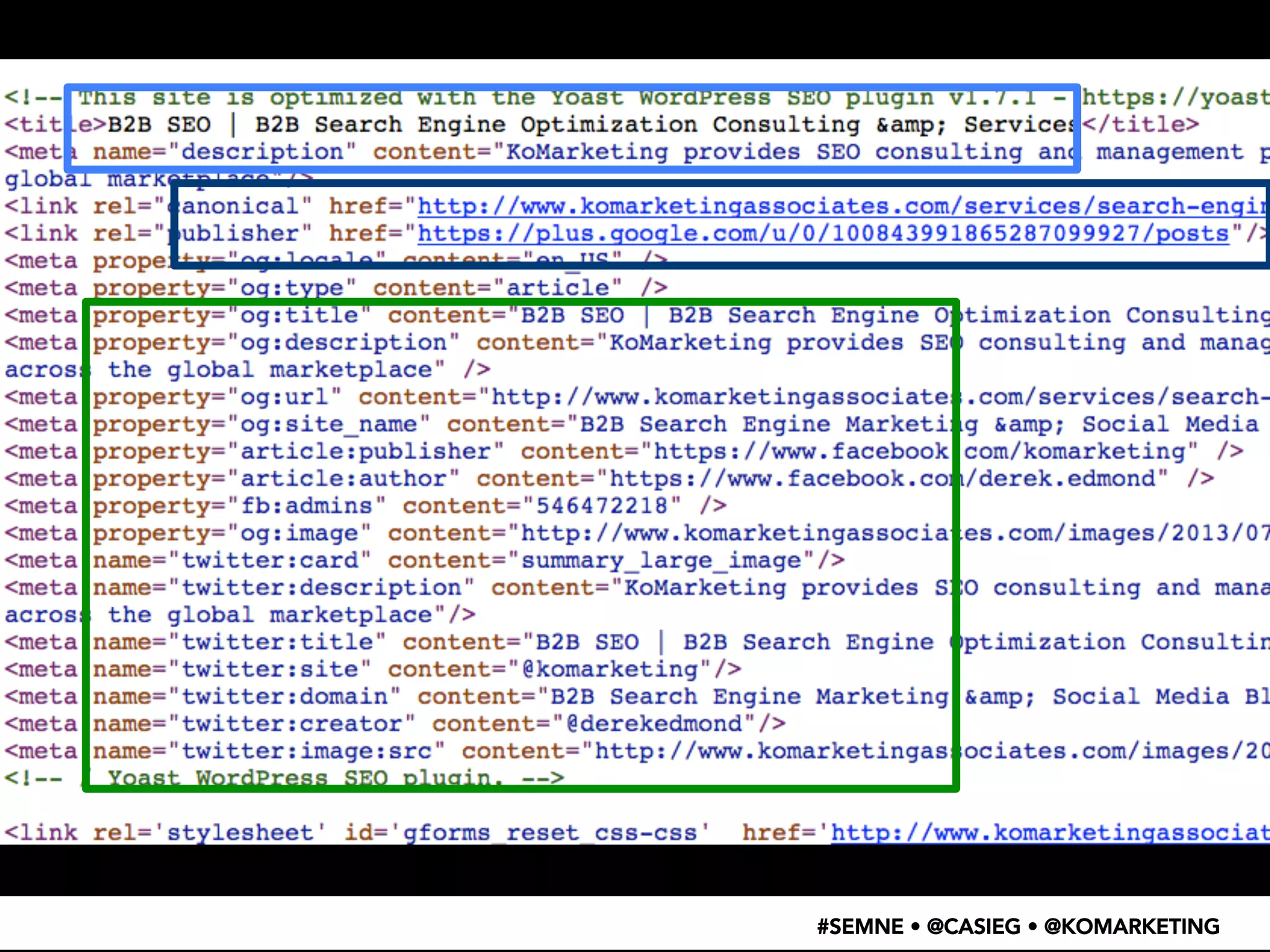 #SEMNE • @CASIEG • @KOMARKETING 
 