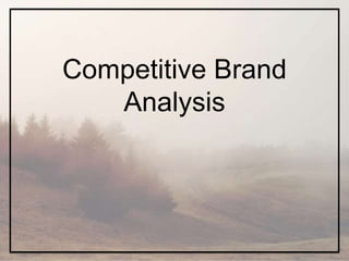 Competitive Brand
Analysis
 