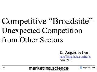 Augustine Fou- 1 -
Dr. Augustine Fou
http://linkd.in/augustinefou
April 2013
Competitive “Broadside”
Unexpected Competition
from Other Sectors
 