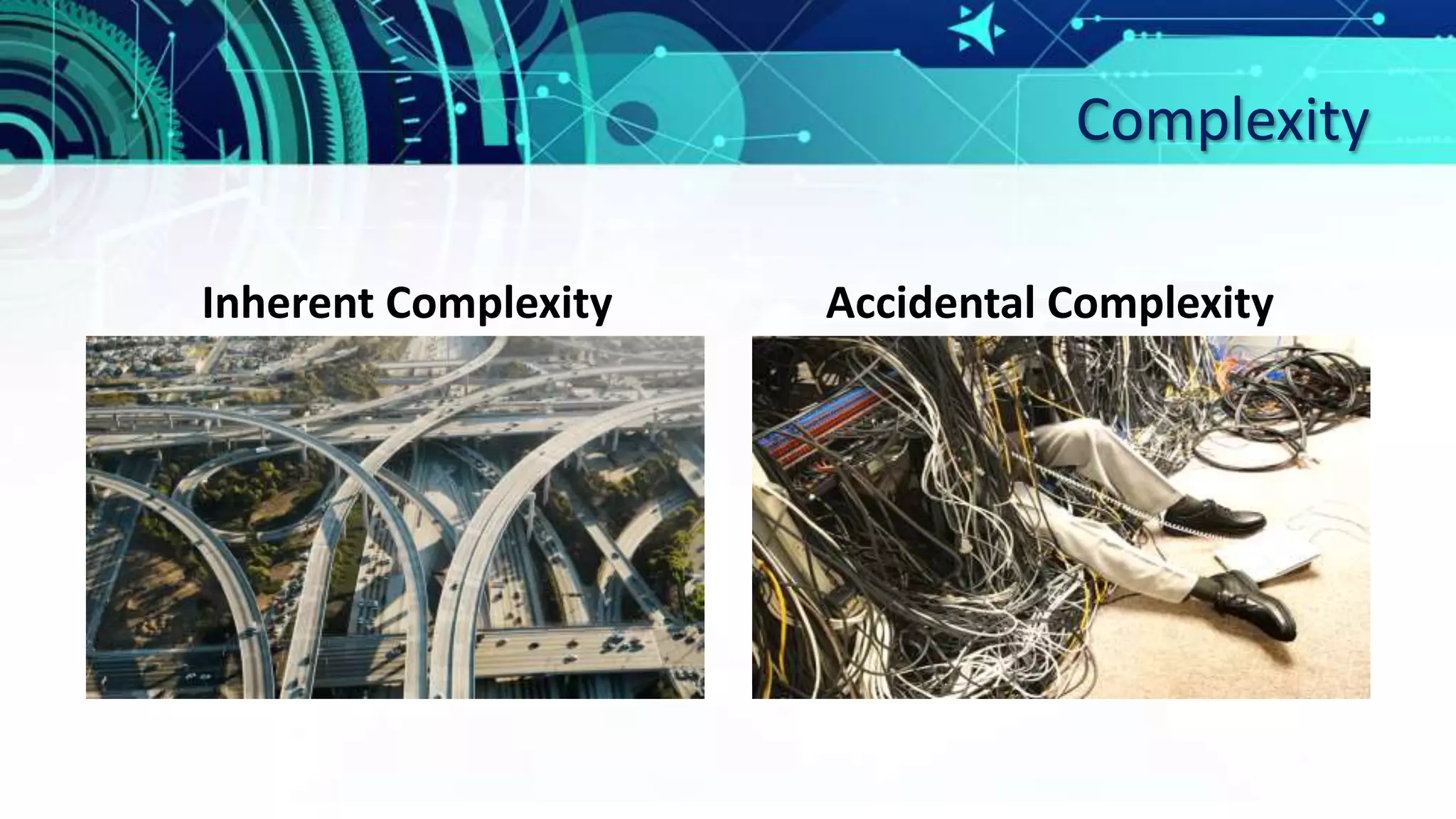 Complexity
Inherent Complexity Accidental Complexity
 