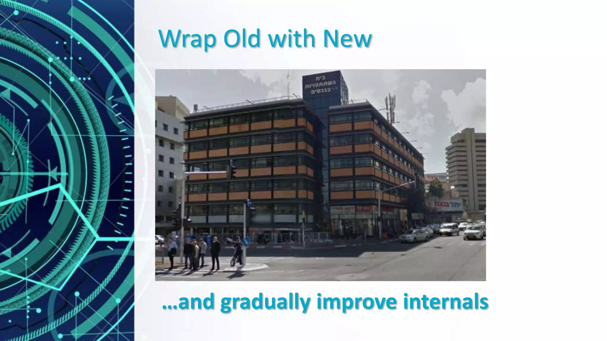 Wrap Old with New
…and gradually improve internals
 