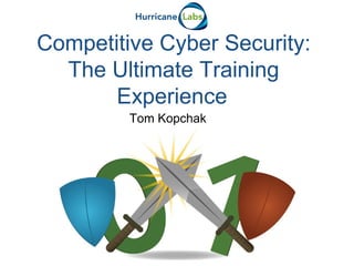 Tom Kopchak
Competitive Cyber Security:
The Ultimate Training
Experience
 
