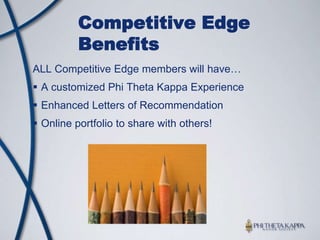 Competitive Edge Goes Where You GoAlumni may continue to useCompetitive Edge:Continue to access instructional videosAdd to your online portfolio