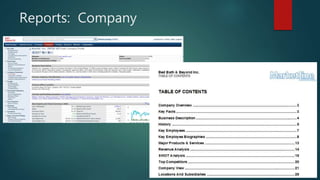 Reports: Company
 