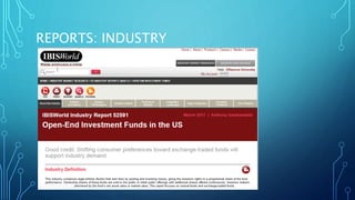REPORTS: INDUSTRY
 