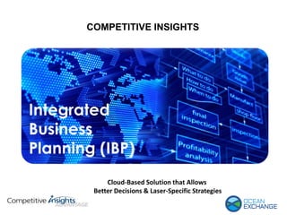 COMPETITIVE INSIGHTS
Cloud-Based Solution that Allows
Better Decisions & Laser-Specific Strategies
 