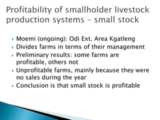 Competitiveness of Botswana's smallholder livestock production