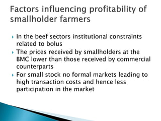 Competitiveness of Botswana's smallholder livestock production
