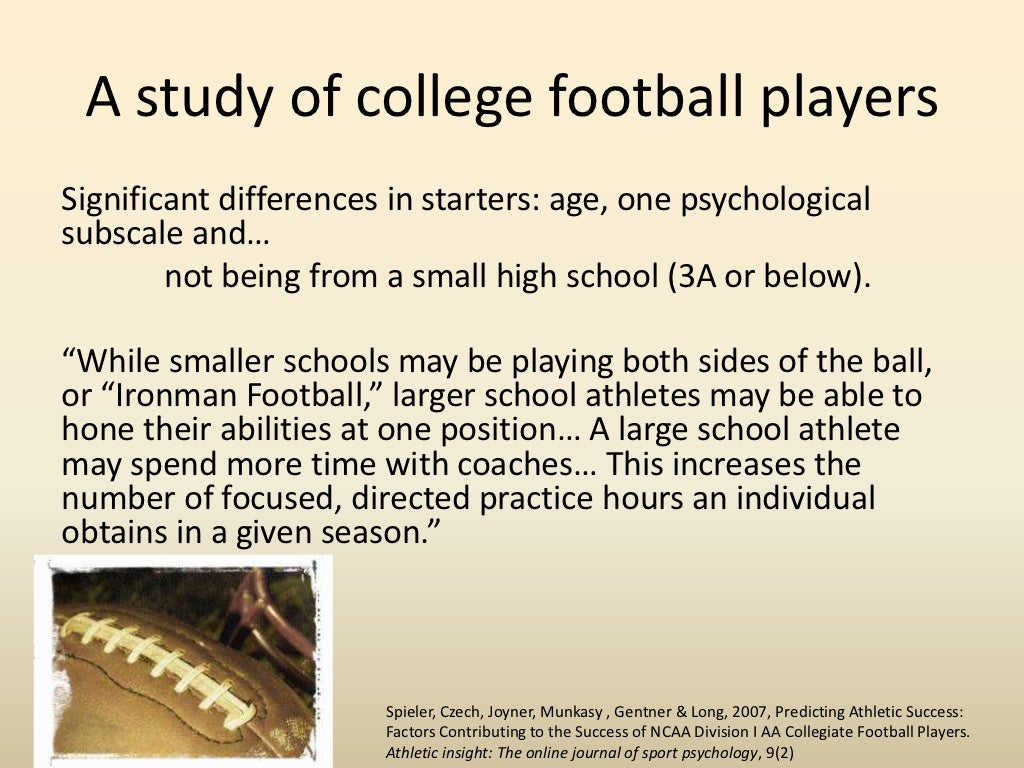 research topics for college football