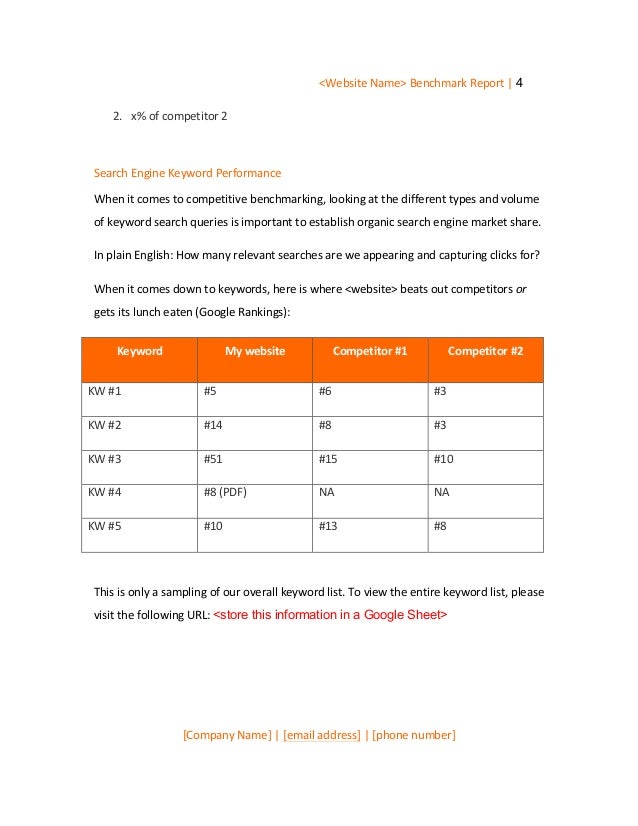 benchmarking template