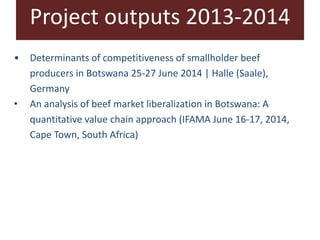 Competitive smallholder livestock in Botswana