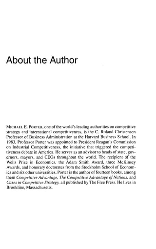 Competitive Strategy   Michael Porter