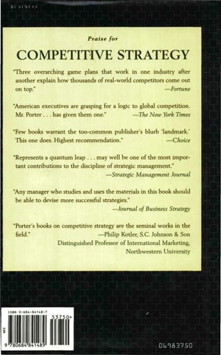 Competitive Strategy   Michael Porter